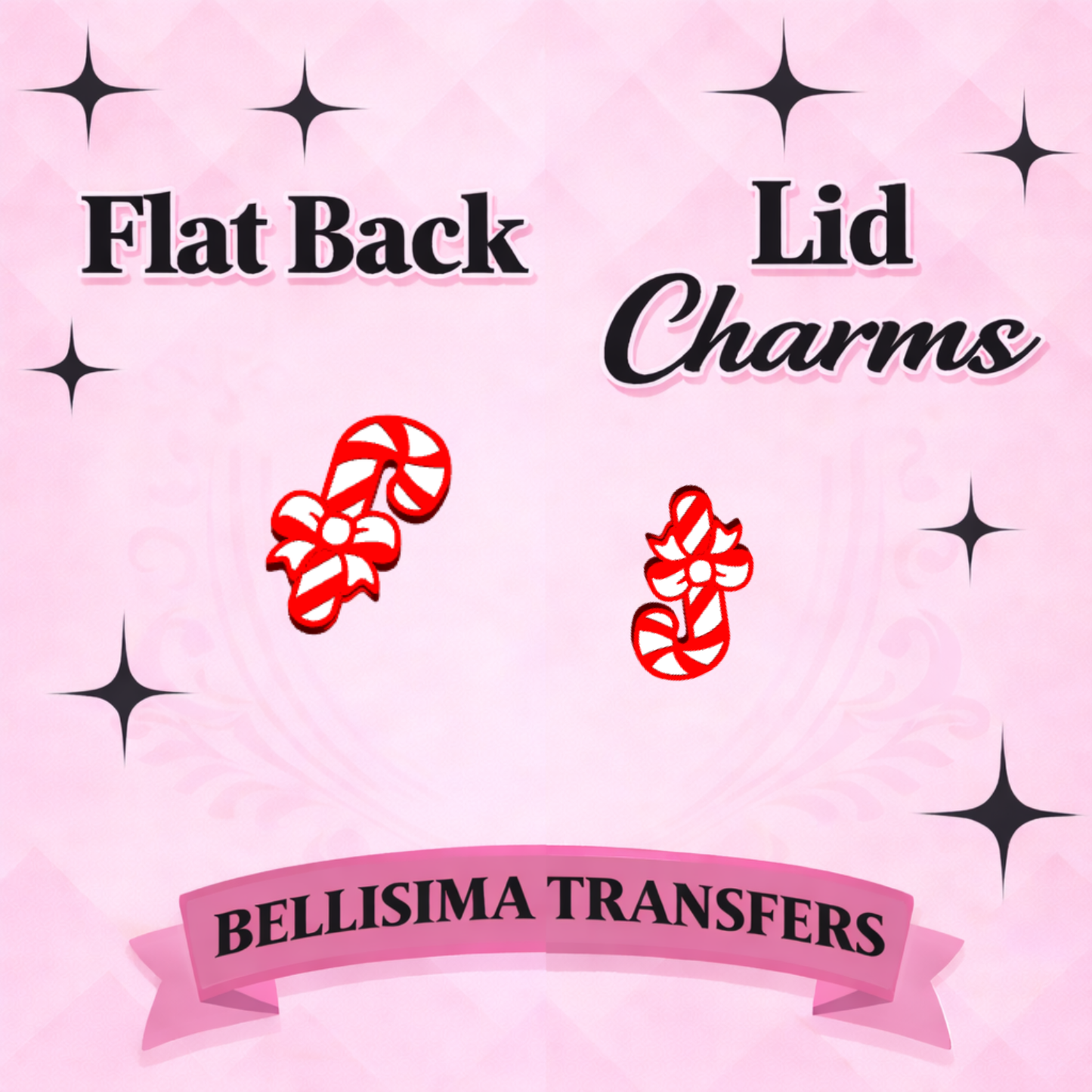 CANDY CANE FLAT BACK CHARM