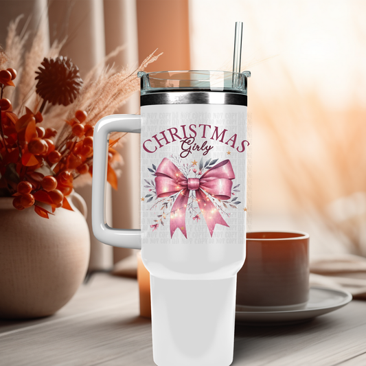 40oz COQUETTE CHRISTMAS GIRLY UV DTF DECAL