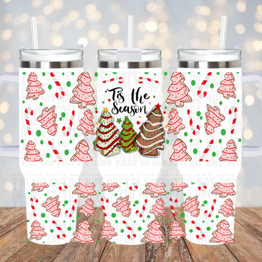 40oz CUTESY TREE TREATS UV DTF CUP WRAP
