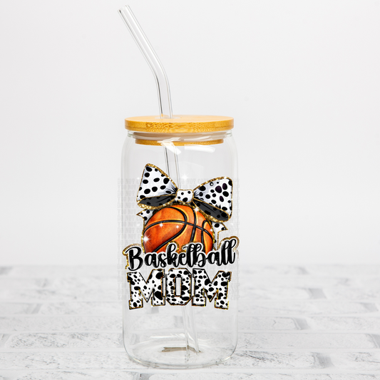 BASKETBALL MOM BOW UV DTF DECAL