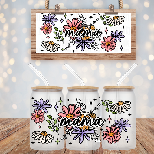 MAMA'S FLOWERS UV DTF CUP WRAP