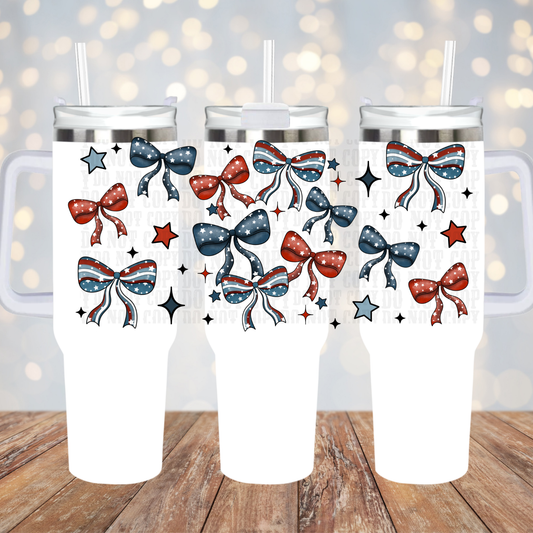 40oz USA BOWS UV DTF CUP WRAP