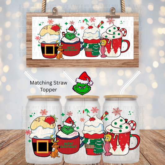 RED GRUMPY LATTE UV DTF CUP WRAP