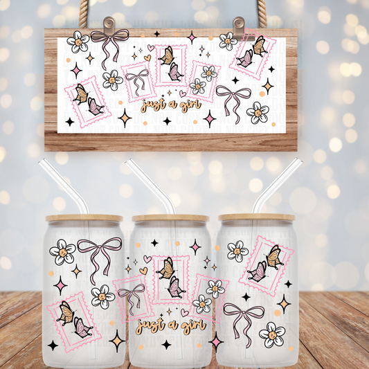JUST A GIRL DAISY UV DTF CUP WRAP