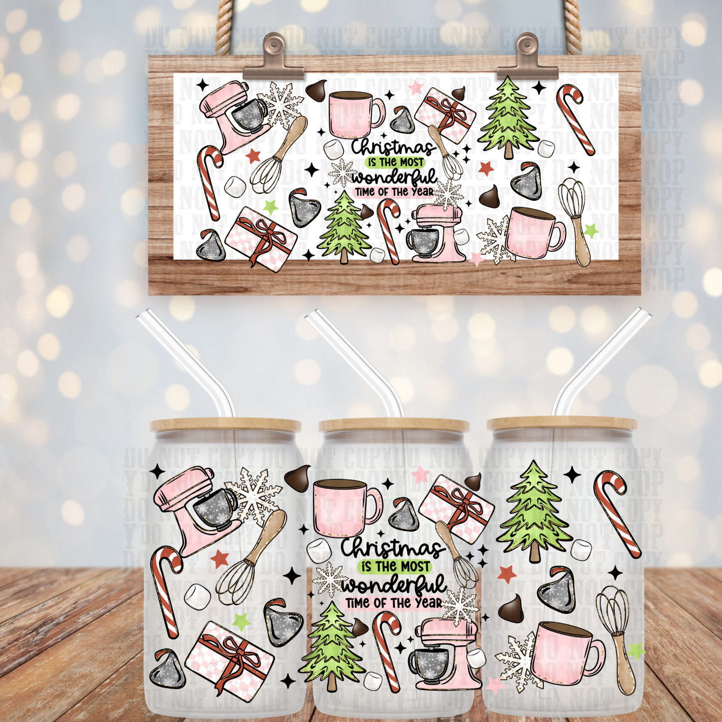 CHRISTMAS BAKING UV DTF CUP WRAP