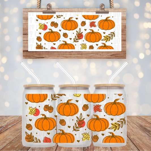 FALL PUPMKIN ELEMENTS  UV DTF CUP WRAP