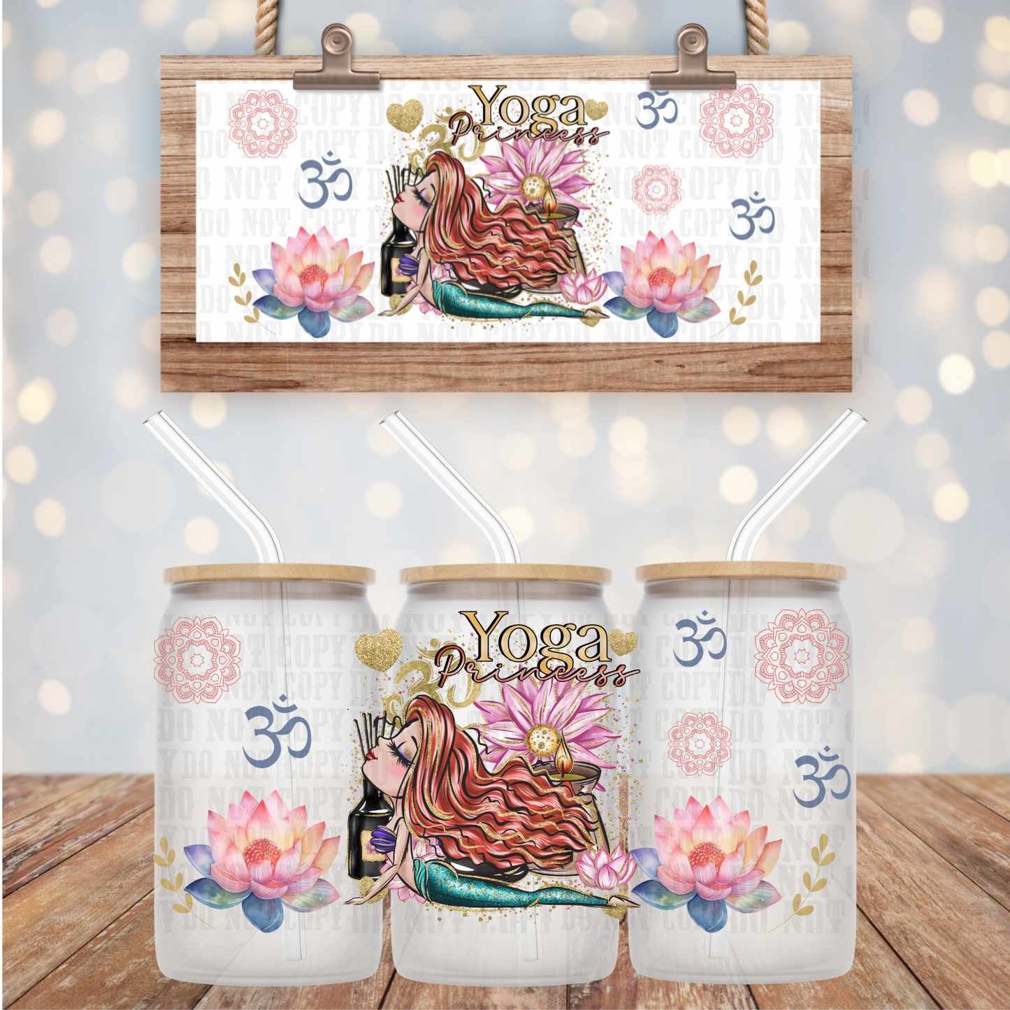 MERMAID YOGA PRINCESS  UV DTF CUP WRAP