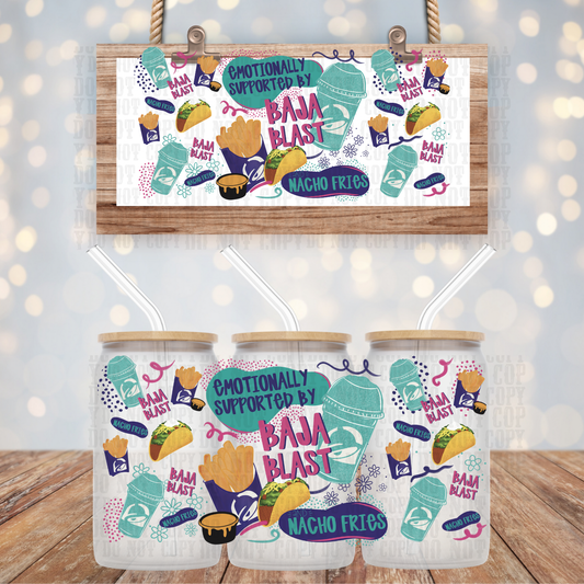 EMOTIONALLY SUPPORTED TB UV DTF CUP WRAP