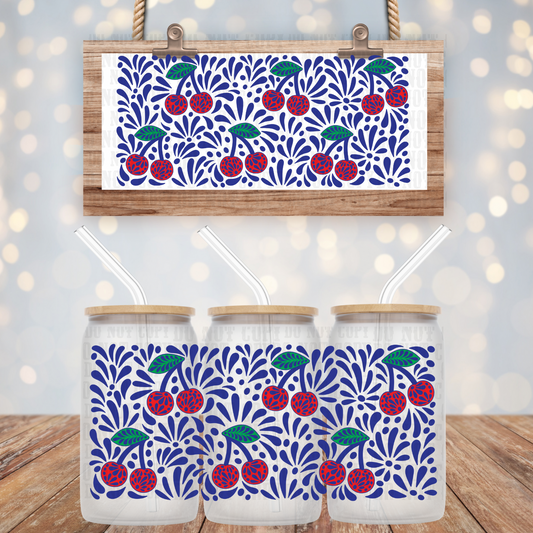AMERICAN TALAVERA CHERRIES   UV DTF CUP WRAP