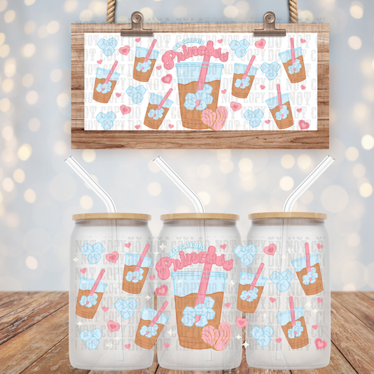 ICED COFFEE PRINCESS-  16oz UV DTF CUP WRAP