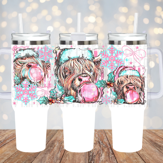 40oz HOLIDAY BUBBLE HEIFFER UV DTF CUP WRAP