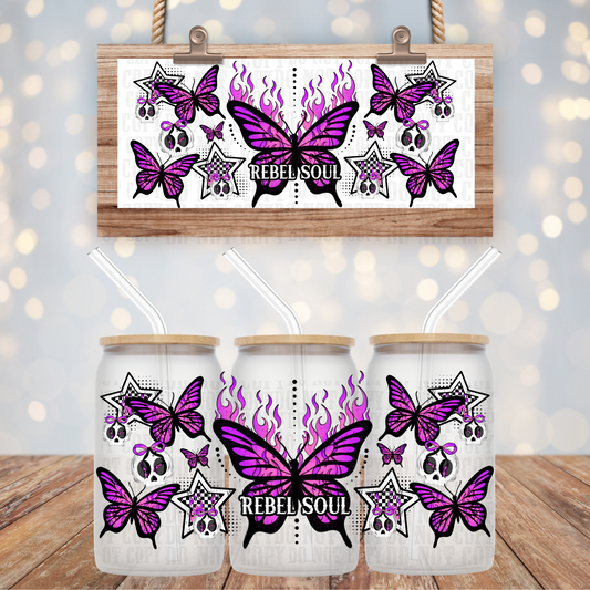 REBEL BUTTERFLY UV DTF CUP WRAP