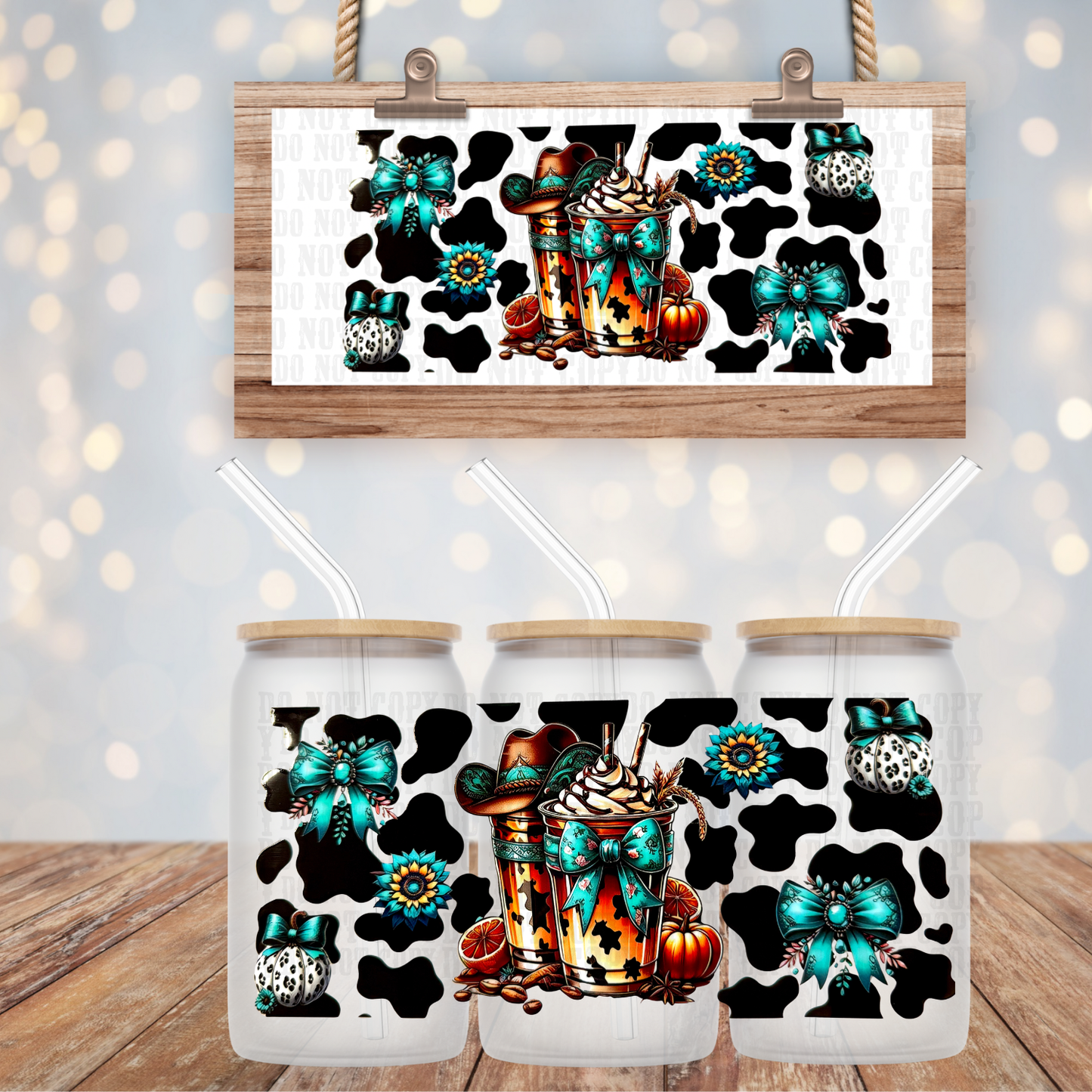 WESTERN FALL COFFEE  UV DTF CUP WRAP