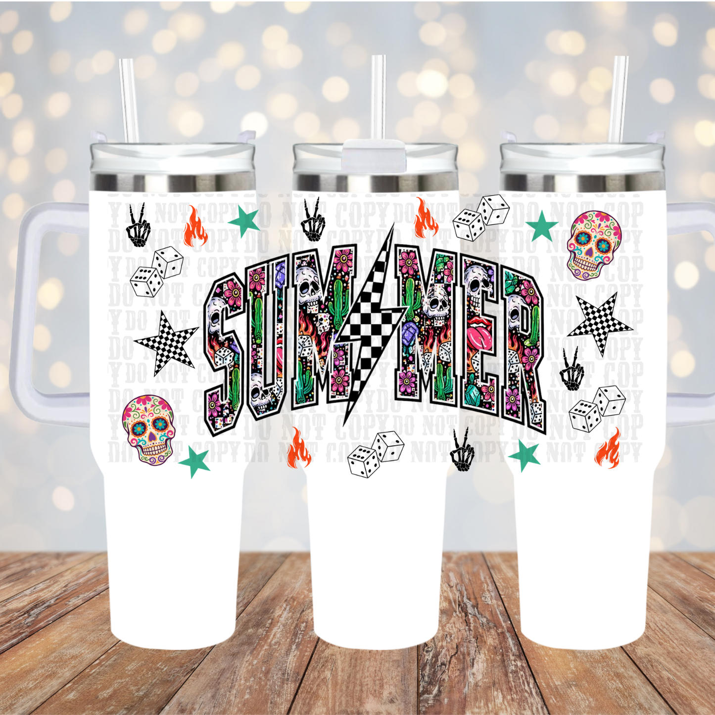 40/50oz SUMMER SKELLY UV DTF CUP WRAP - SHOP EXCLUSIVE BY CIERRA