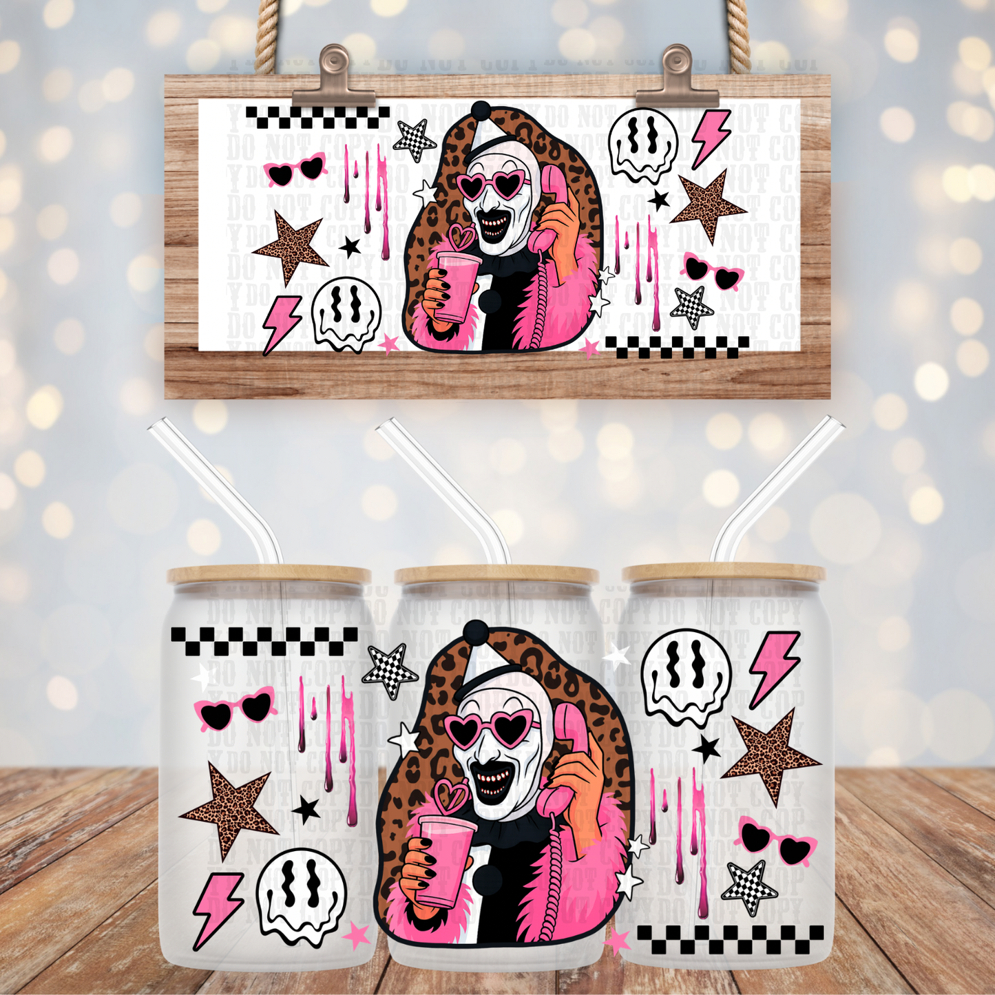 PINK HORROR BUNDLE UV DTF CUP WRAP- SHOP EXCLUSIVE BY CIERA