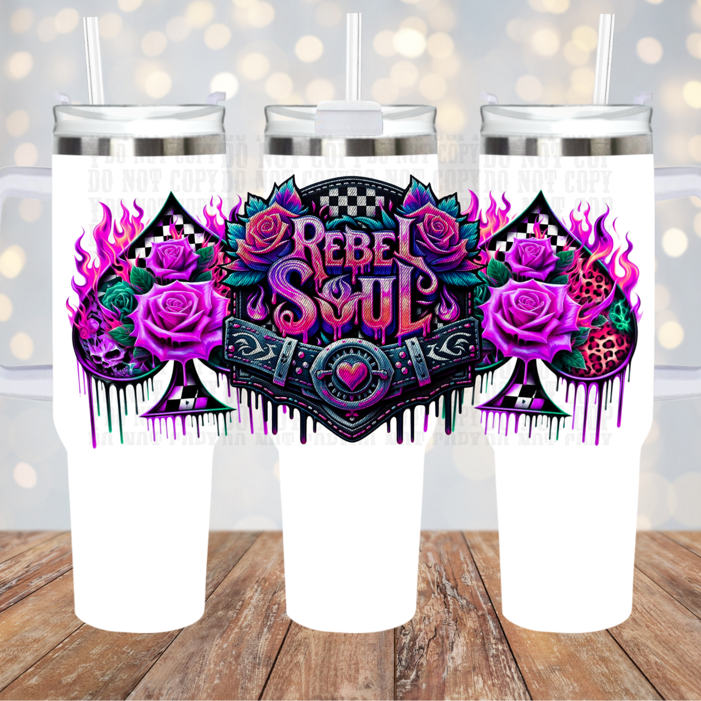 40oz REBEL SOUL UV DTF CUP WRAP