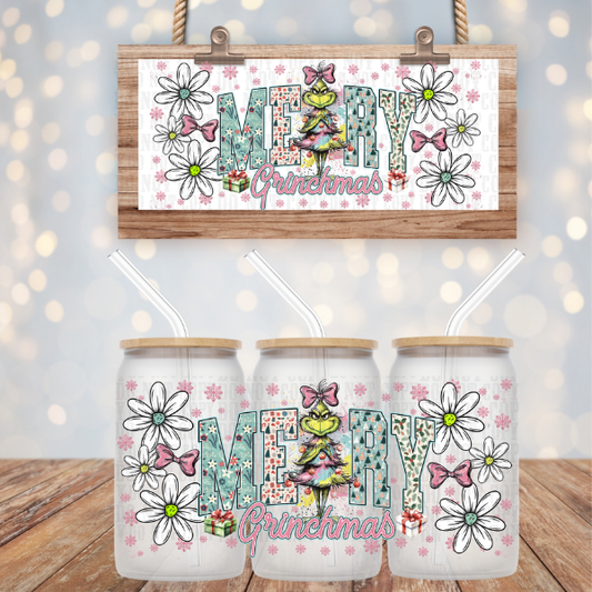 FLORAL MRS. GRUMPY  UV DTF CUP WRAP