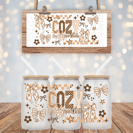 COQUETTE COZY WEATHER UV DTF CUP WRAP