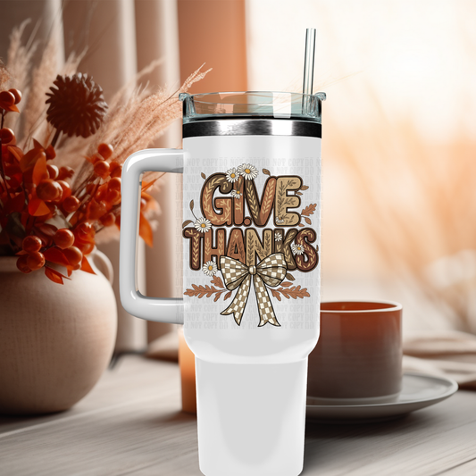 40oz GIVE THANKS UV DTF DECAL