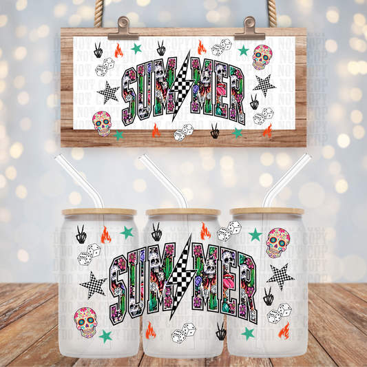 SUMMER SKELLY PATTERN UV DTF CUP WRAP - SHOP EXCLUSIVE FROM CIERA