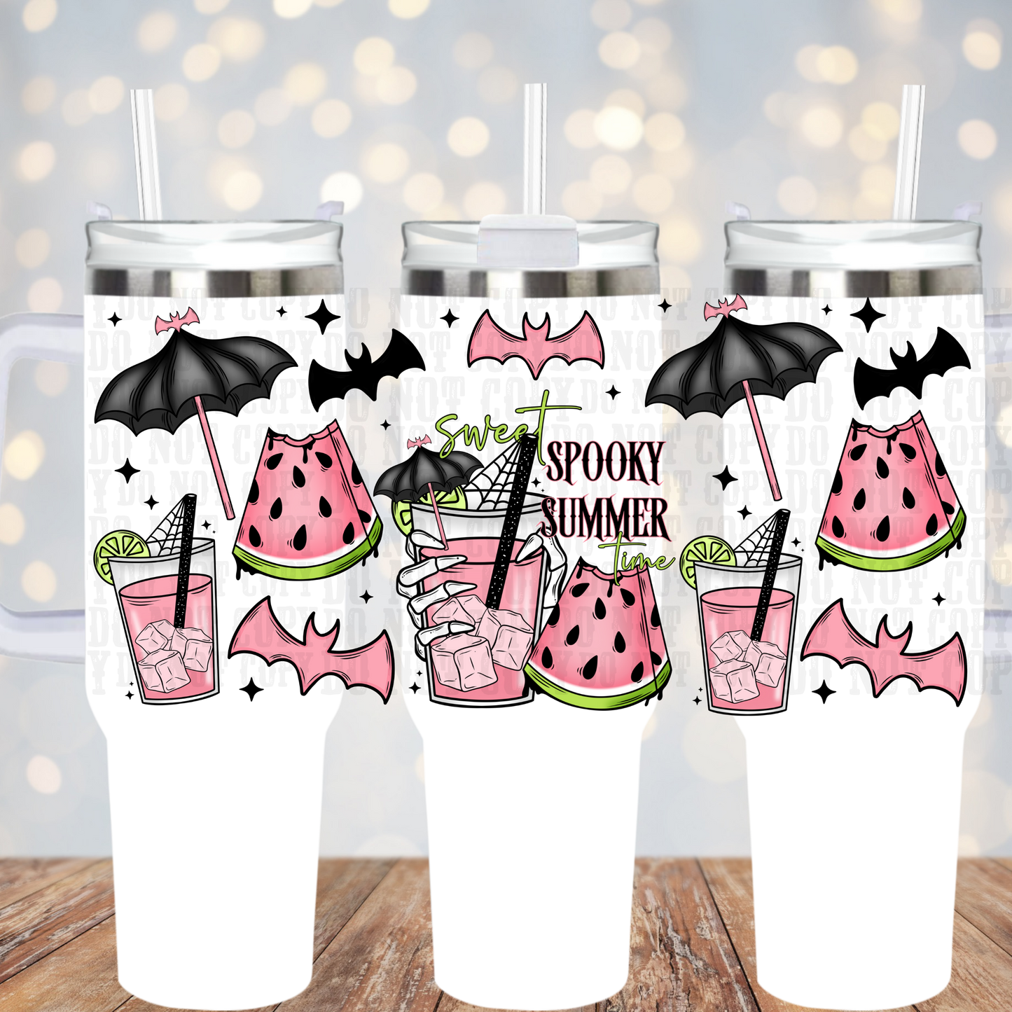 40oz  SWEET SPOOKY SUMMER UV DTF Cup Wrap
