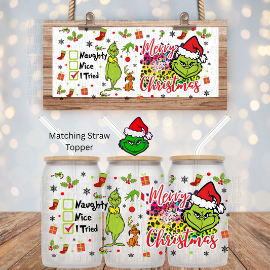 NAUHTY NICE I TRIED GRUMPY PINK UV DTF CUP WRAP