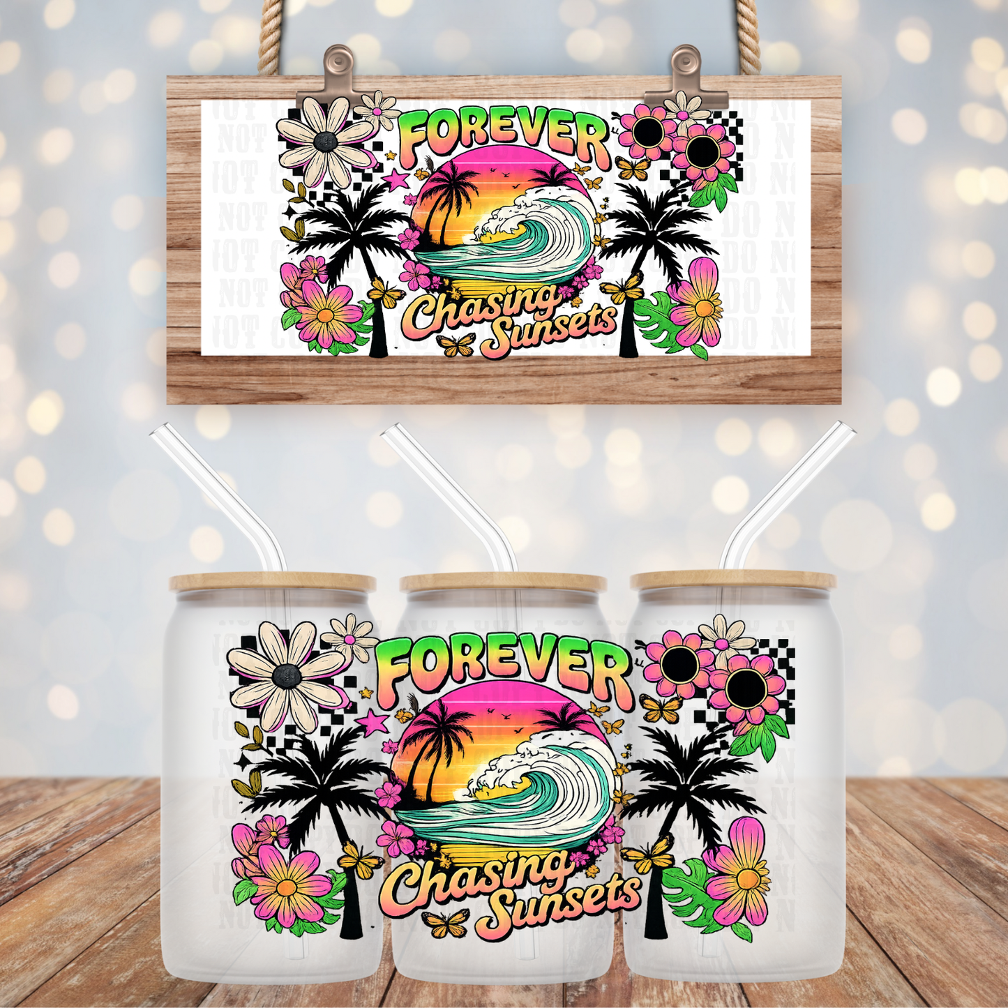 CHASING SUNSETS UV DTF CUP WRAP