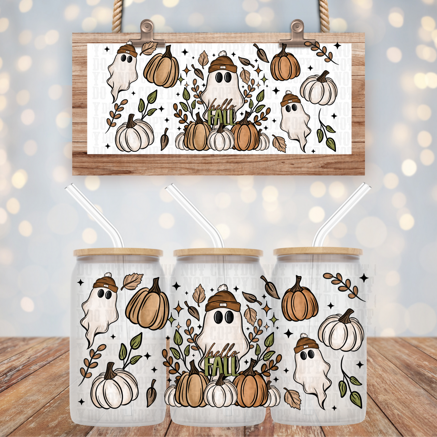 GHOSTY HELLO FALL UV DTF WRAP