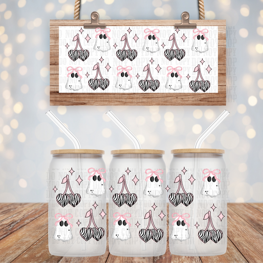 ZEBRA CHERRY GHOSTIES UV DTF CUP WRAP