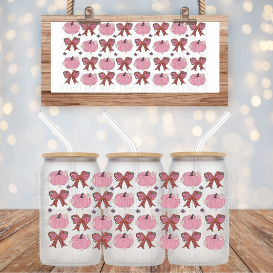 FALL PUMKPINS AND BOWS  UV DTF CUP WRAP
