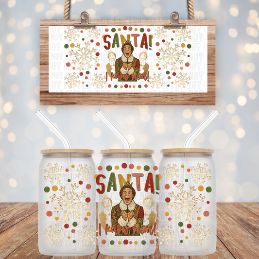 SANTA OMG UV DTF CUP WRAP