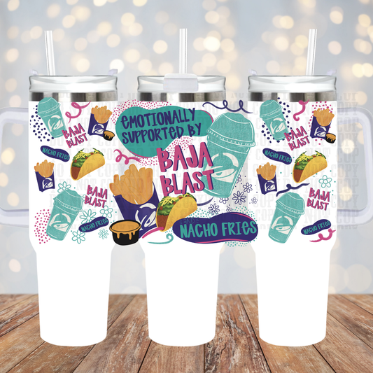 40oz EMOTIONALLY SUPPORED BY TB UV DTF Cup Wrap