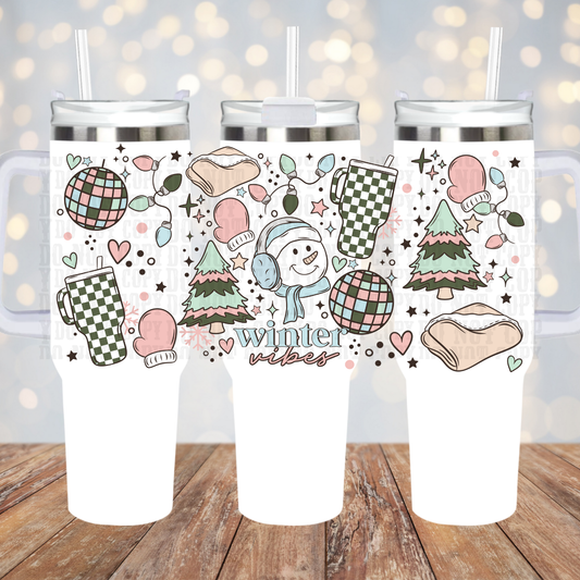 40oz WINTER VIBES UV DTF CUP WRAP