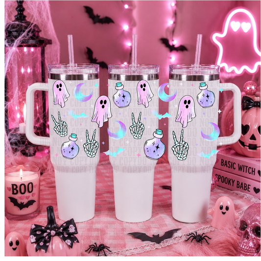 40/50oz PASTEL FLOATING GHOSTIES UV DTF CUP WRAP