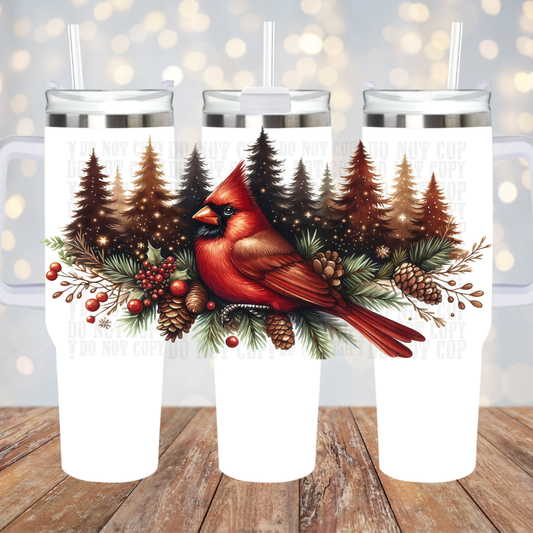 40oz CHRISTMAS CARDINAL UV DTF CUP WRAP