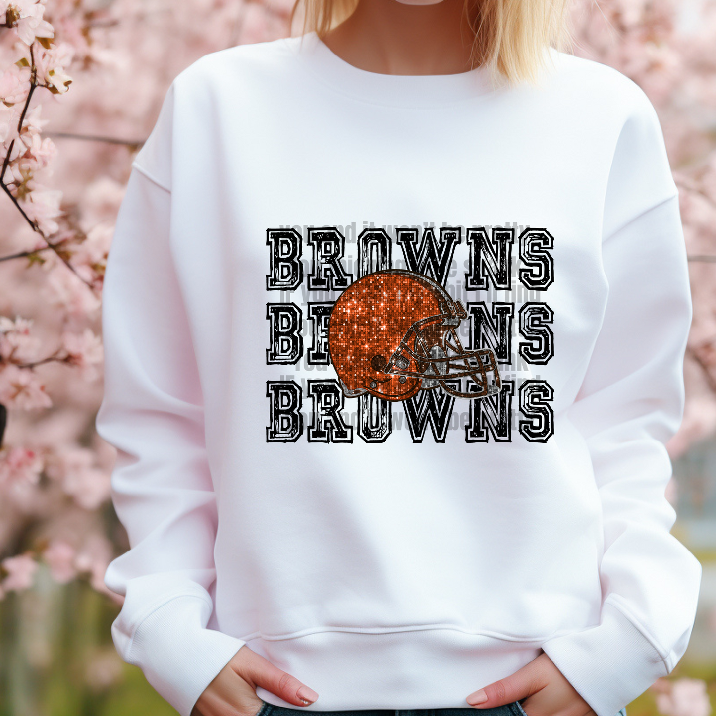 STACKED BROWN FAUX RHINESTONE DTF