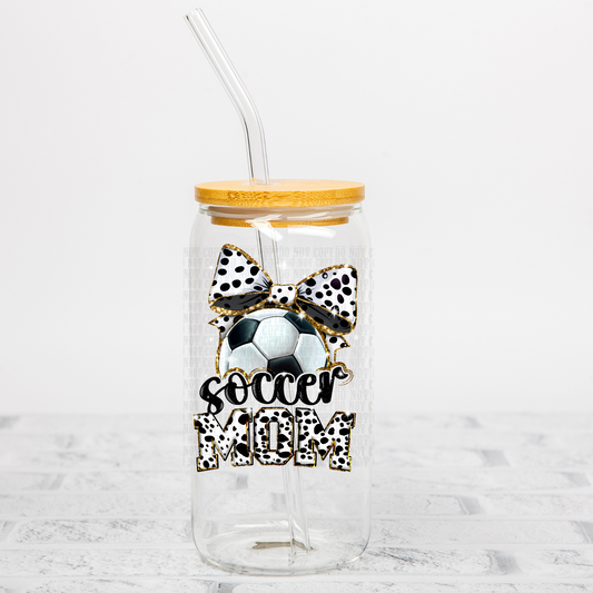 SOCCER MOM BOW UV DTF DECAL