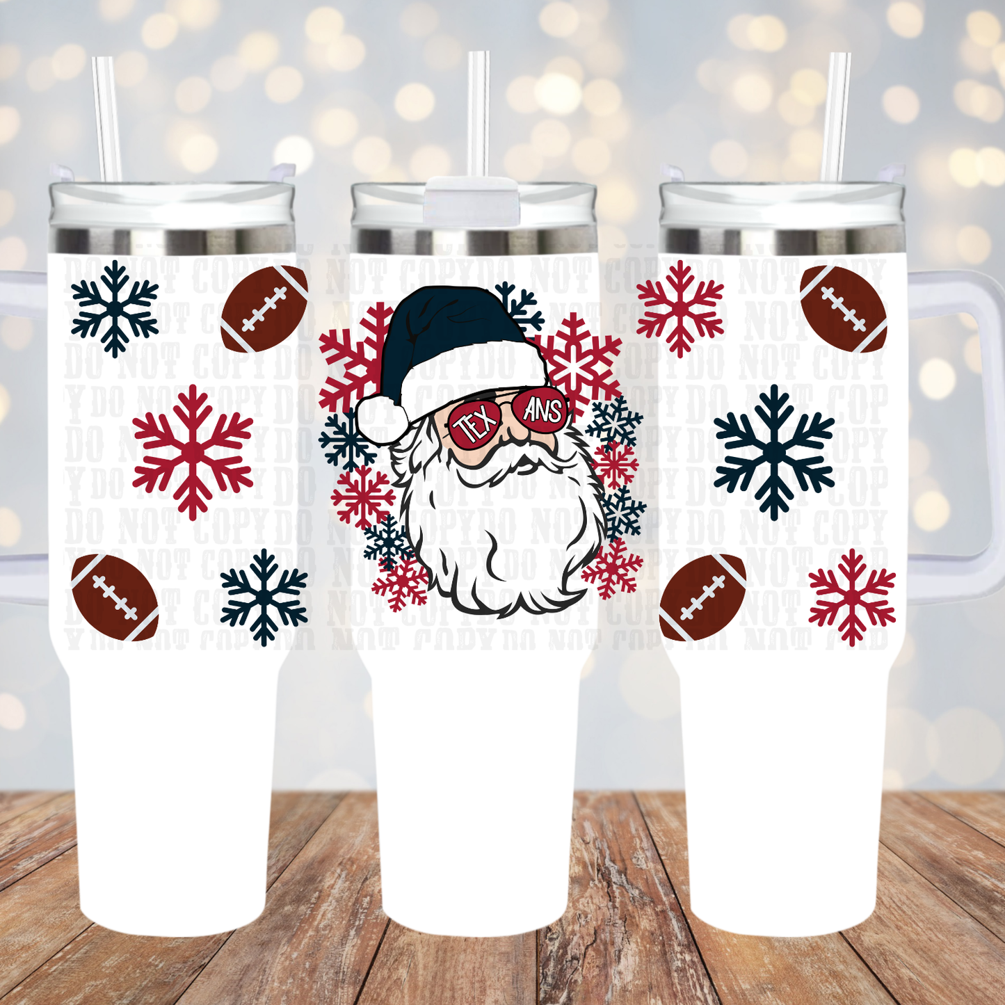 40oz FOOTBALL SANTA TEAMS BUNDLE    UV DTF CUP WRAP