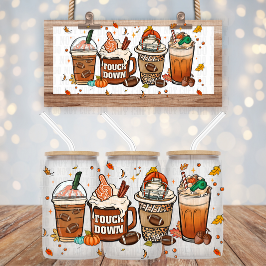 FALL FOOTBALL COFFEE UV DTF WRAP
