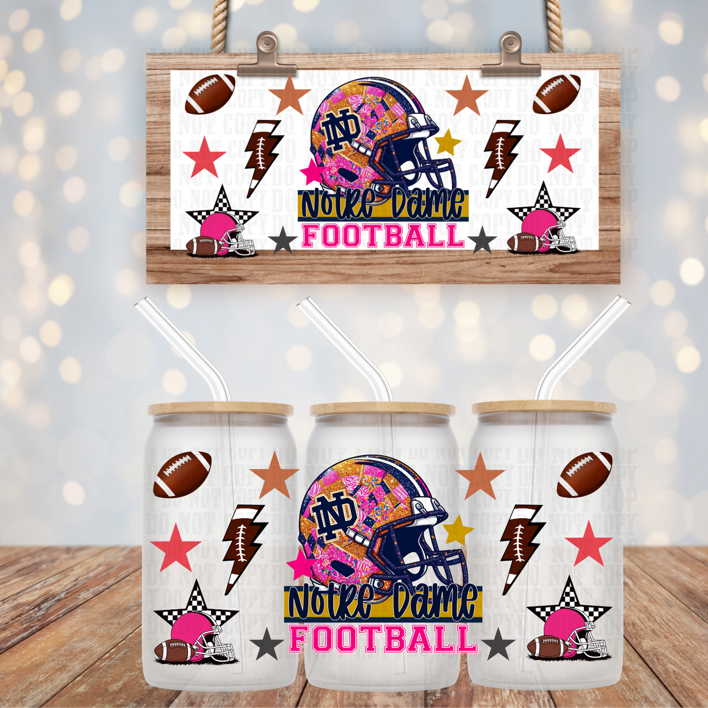 COLLEGE FOOTBALL BUNDLE UV DTF CUP WRAP