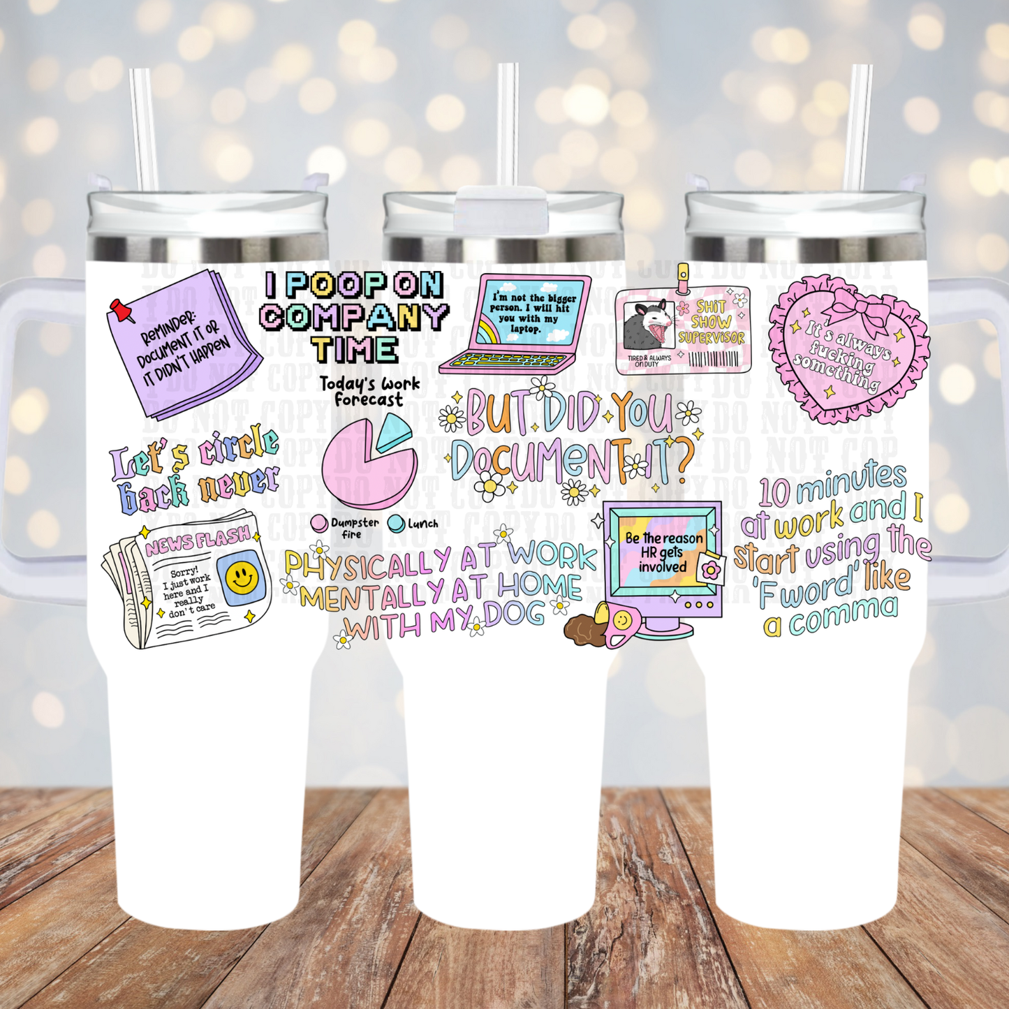 40oz SARCASTIC OFFICE UV DTF CUP WRAP