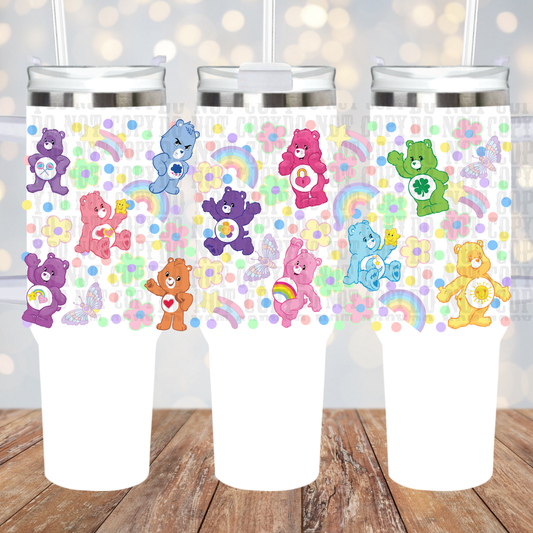 40oz RAINBOW BEAR UV DTF CUP WRAP