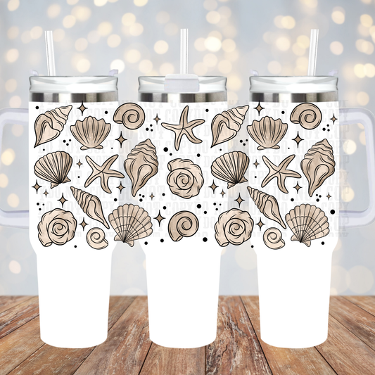 40oz BEACH SHELLS UV DTF Cup Wrap