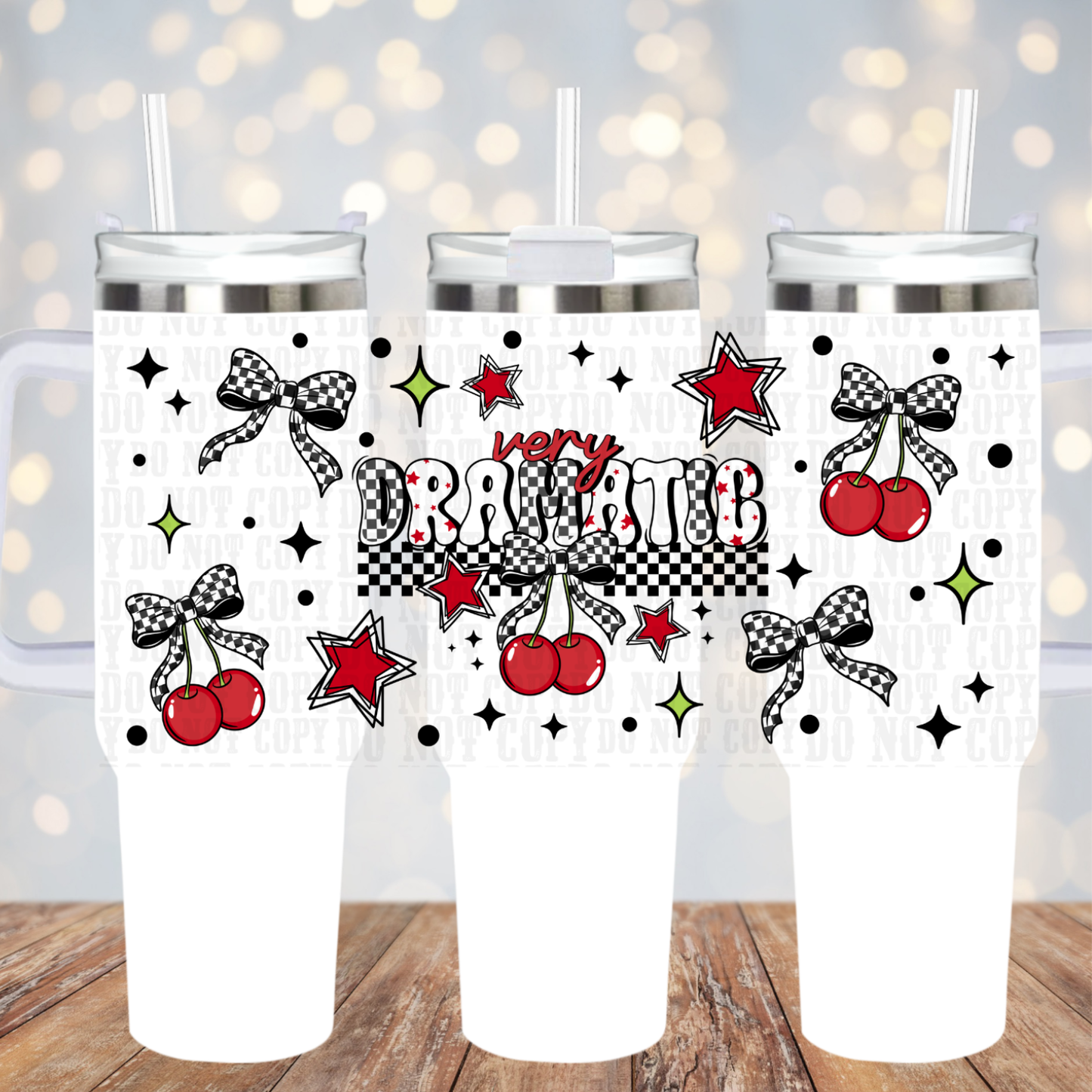 40oz VERY DRAMATIC CHERRY UV DTF CUP WRAP