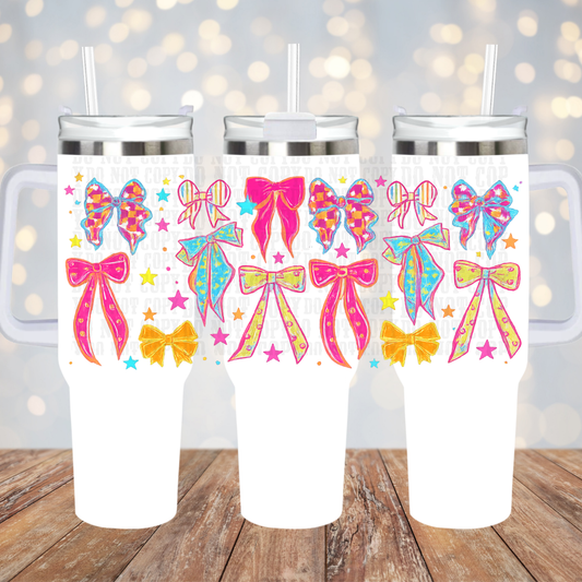 40oz SUMMER BOWS UV DTF CUP WRAP