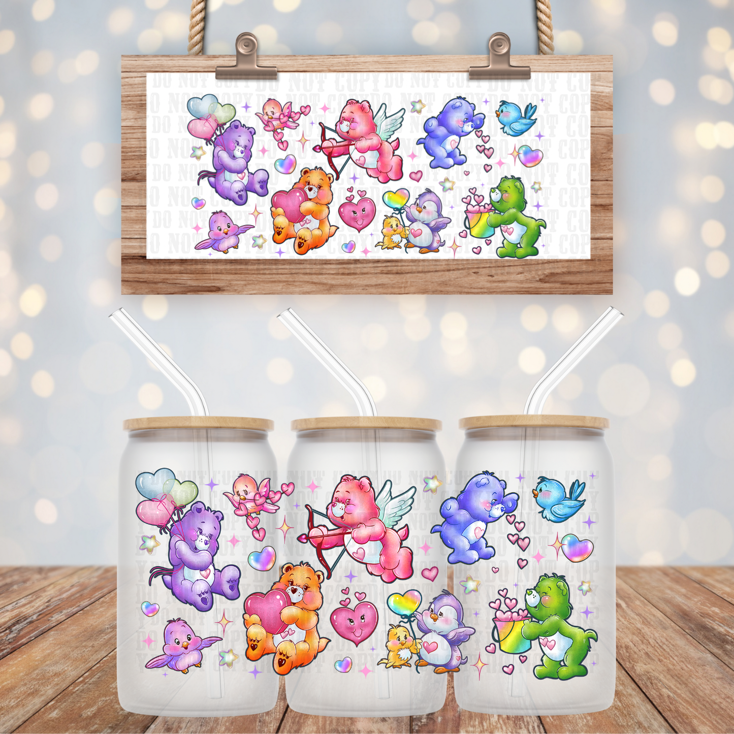 LOVE BEARS UV DTF CUP WRAP