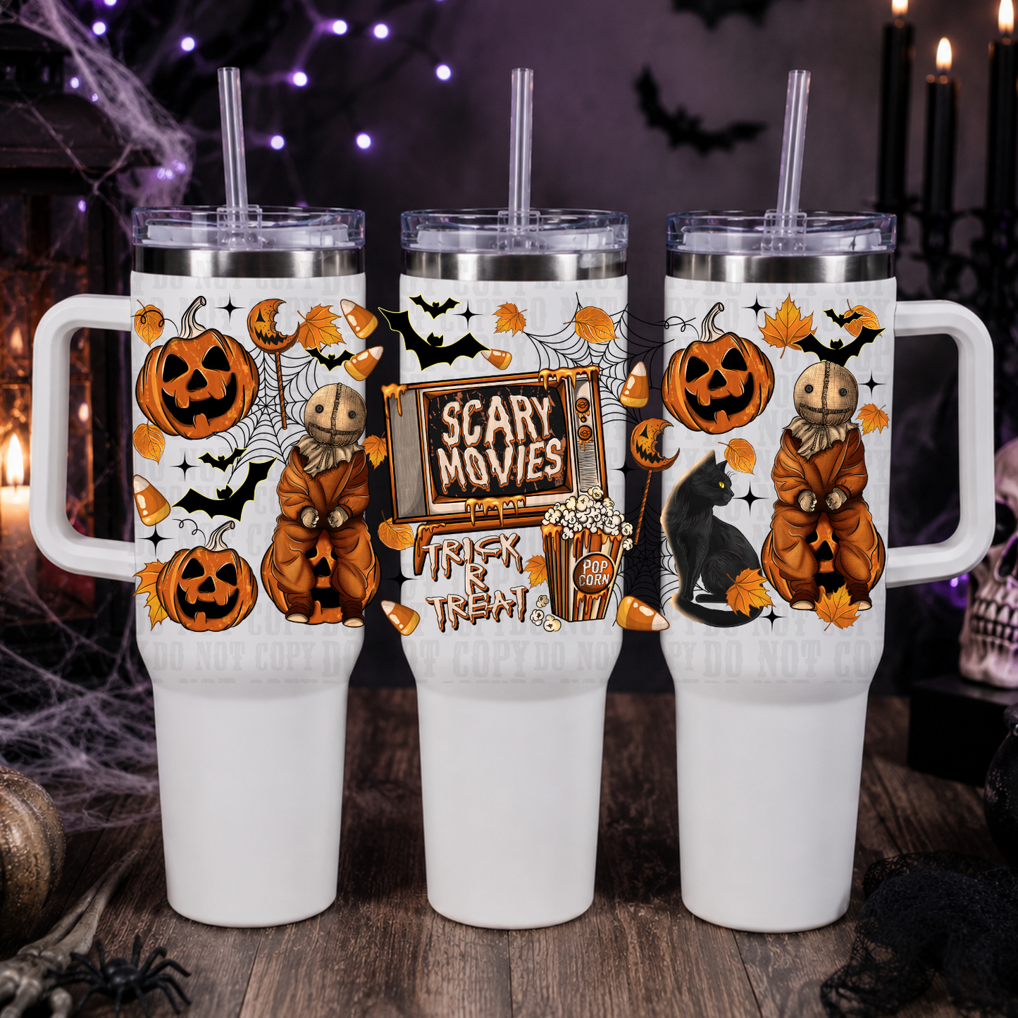 40oz SCARY MOVIES UV DTF CUP WRAP