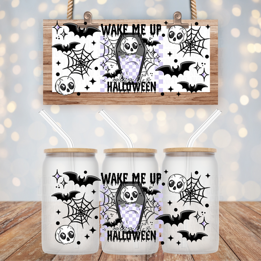 WAKE ME UP HALLOWEEN UV DTF CUP WRAP