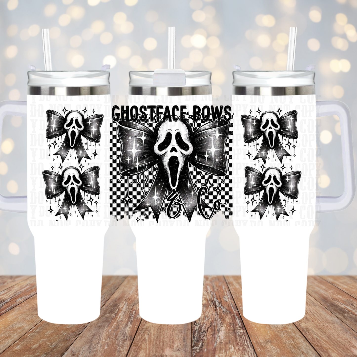 40oz GHOSTY BOW & CO  UV DTF CUP WRAP