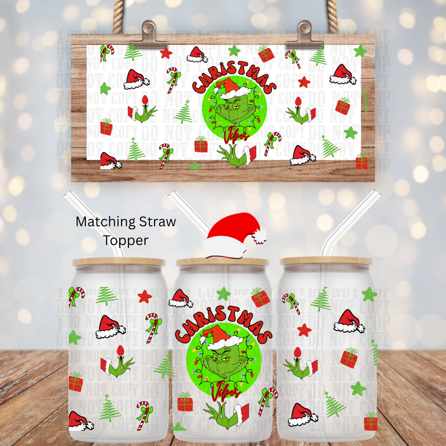 GRUMPY CHRISTMAS VIBES DTF CUP WRAP